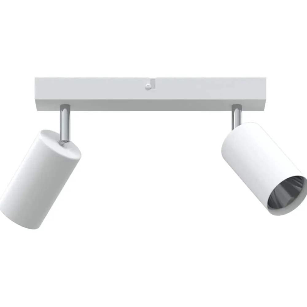 vidaXL Foco de techo con focos 26 x 6 x 16 cm Metal White New