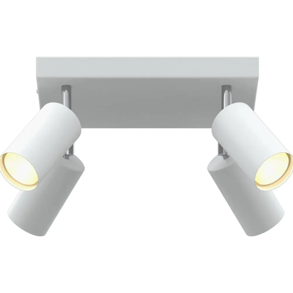 vidaXL Foco de techo con focos 26 x 26 x 16 cm Metal White Discount