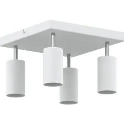 vidaXL Foco de techo con focos 26 x 26 x 16 cm Metal White Discount