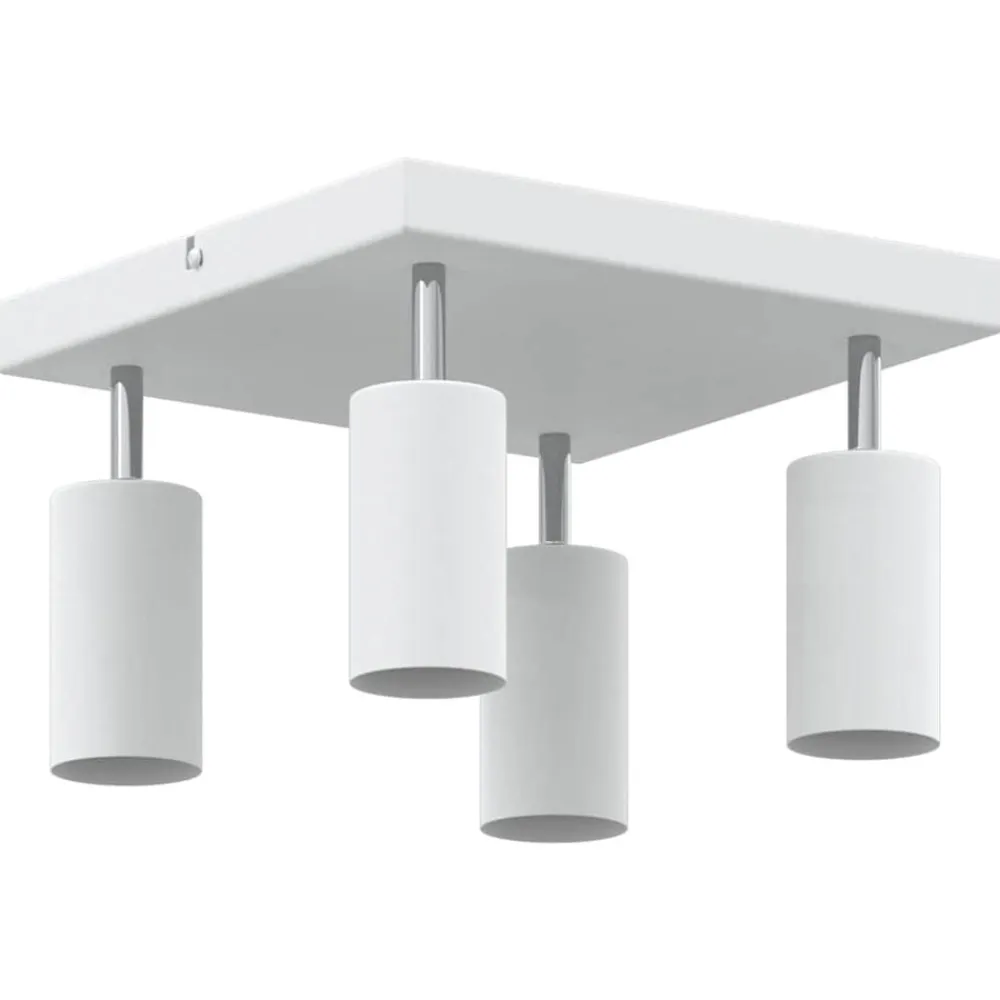 vidaXL Foco de techo con focos 26 x 26 x 16 cm Metal White Discount