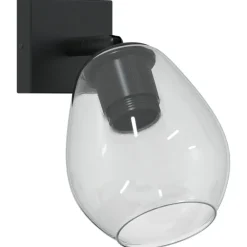 vidaXL Foco de techo con focos Negro 13 x 13 x 26 cm Vidrio y Metal Online