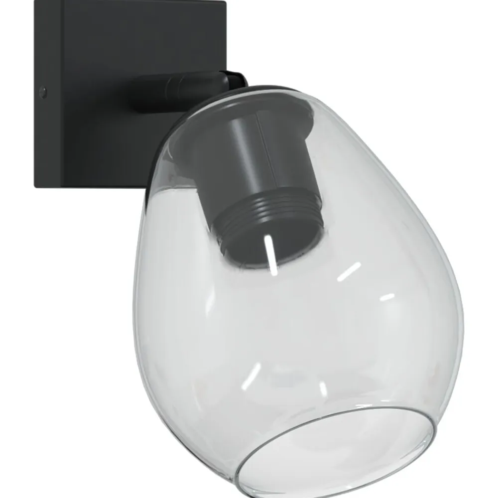 vidaXL Foco de techo con focos Negro 13 x 13 x 26 cm Vidrio y Metal Online