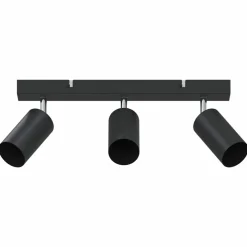 vidaXL Foco de techo con focos 38 x 6 x 16 cm Metal Negro Hot