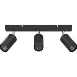 vidaXL Foco de techo con focos 38 x 6 x 16 cm Metal Negro Hot