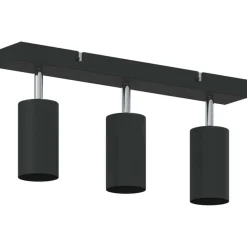 vidaXL Foco de techo con focos 38 x 6 x 16 cm Metal Negro Hot