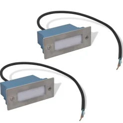 vidaXL Iluminación-Foco empotrable de escalera 2 LED 44x111x56 mm