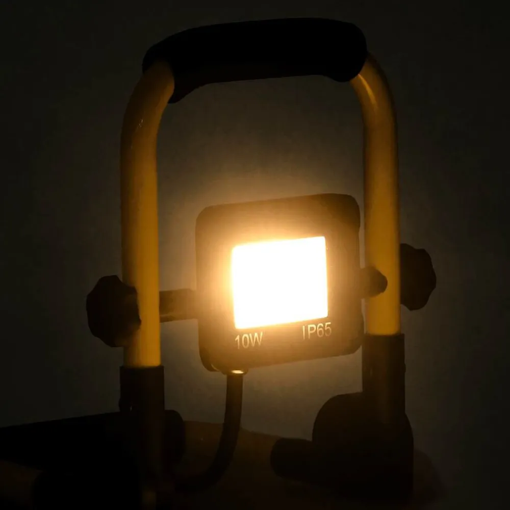 vidaXL Foco LED con asa 10 W Blanco cálido