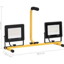 vidaXL Foco LED con asa 2x50 W blanco cálido Blanco cálido