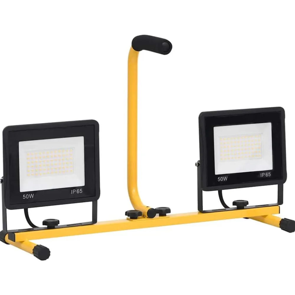 vidaXL Foco LED con asa 2x50 W blanco cálido Blanco cálido
