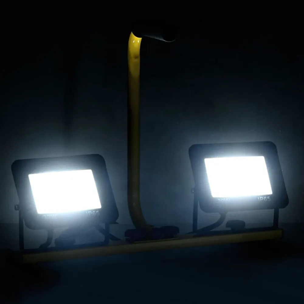 vidaXL Iluminación-Foco LED con asa 2x30 W blanco frío