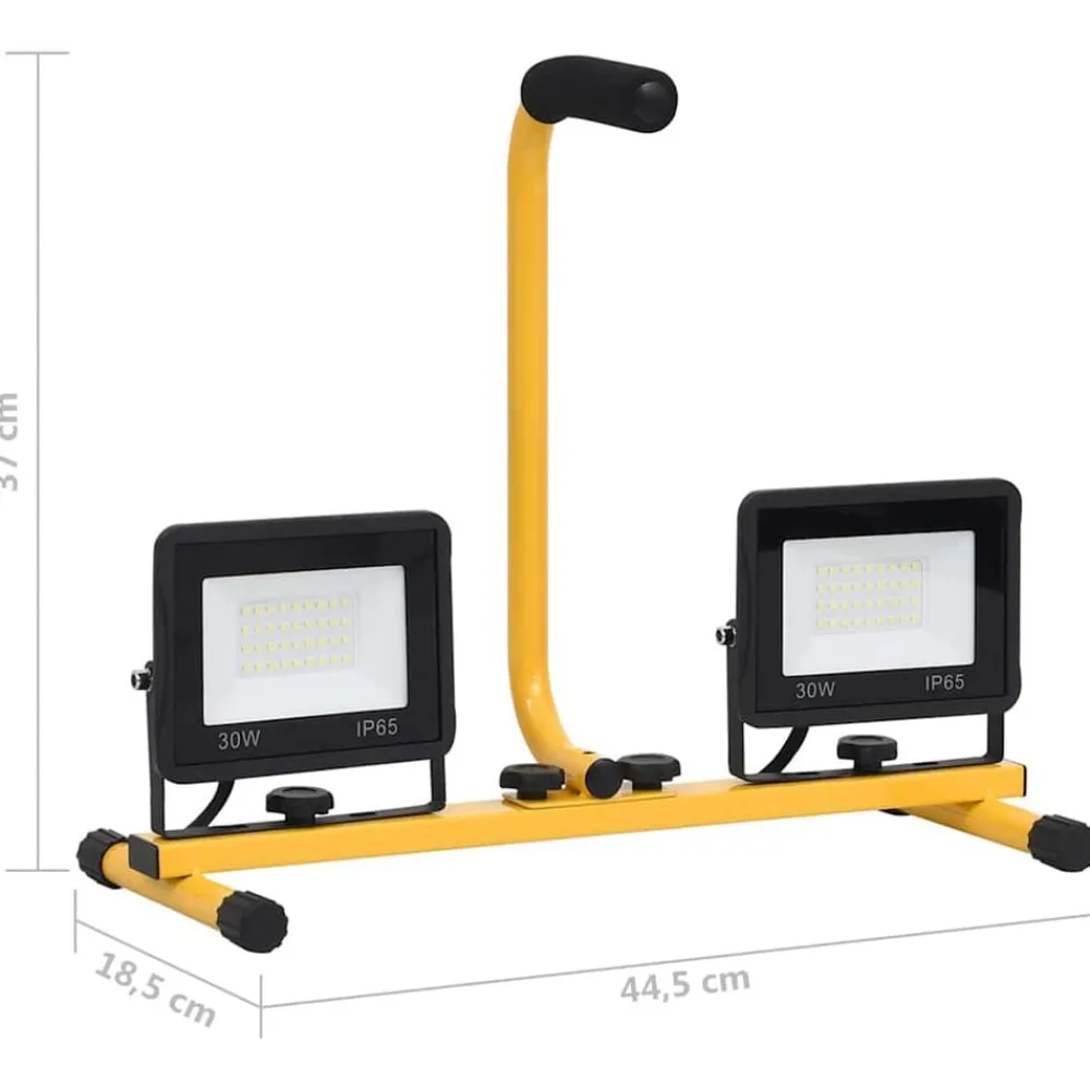 vidaXL Iluminación-Foco LED con asa 2x30 W blanco frío