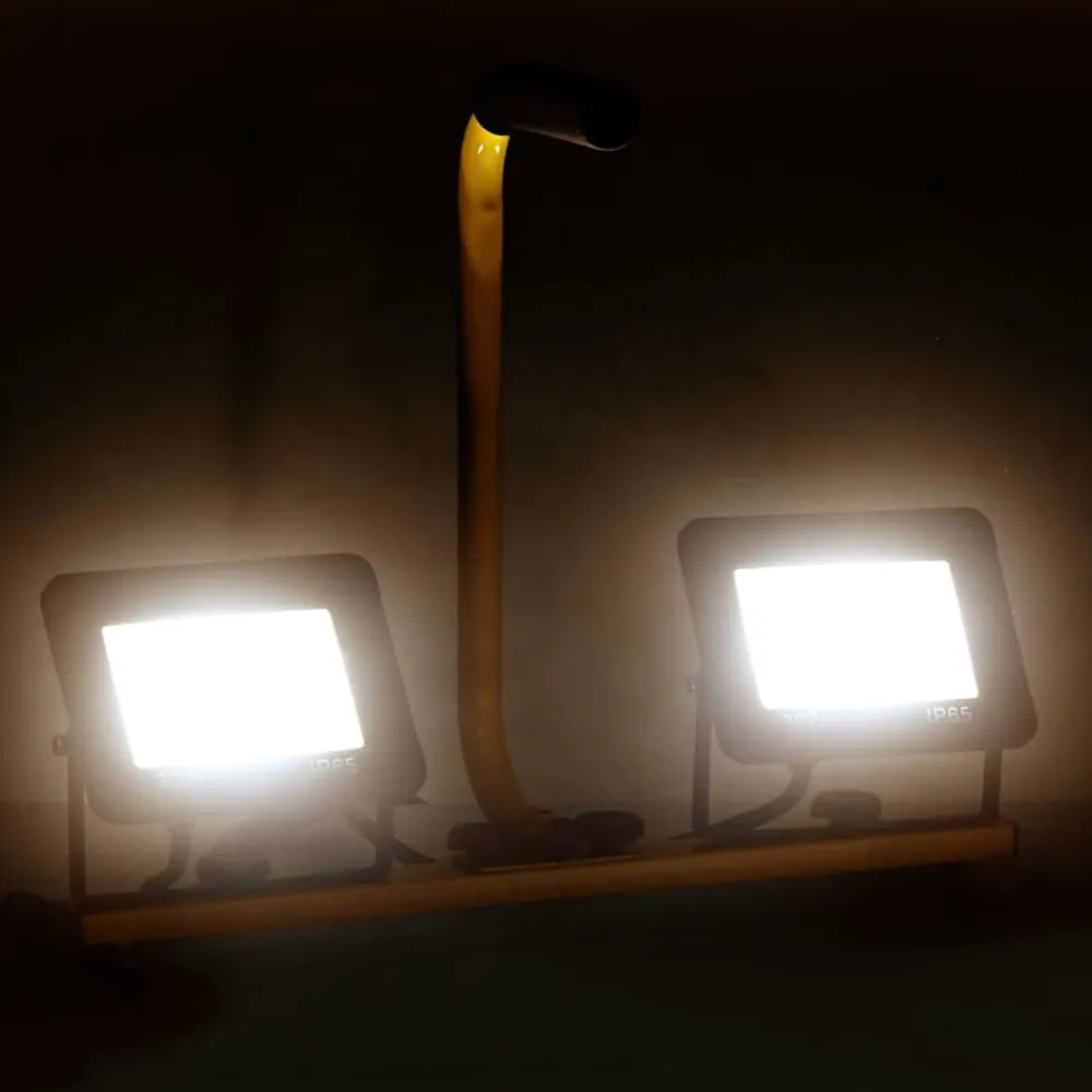 vidaXL Foco LED con asa 2x30 W blanco cálido Blanco cálido Best