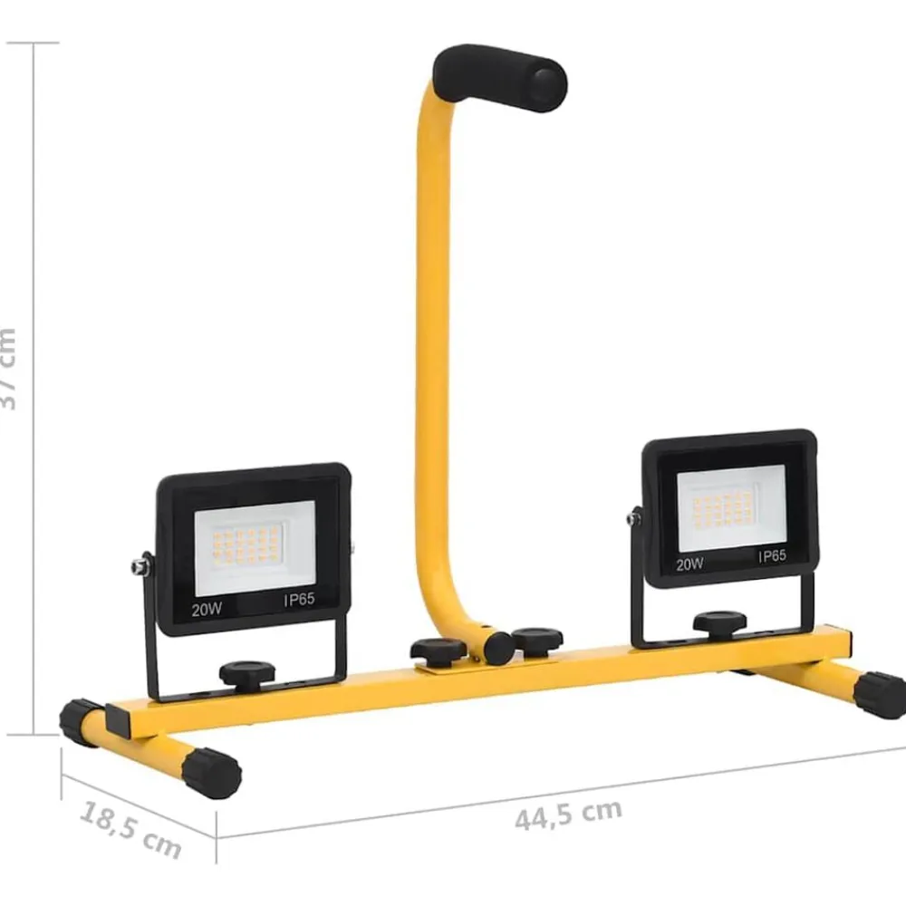 vidaXL Iluminación-Foco LED con asa 2x20 W blanco frío