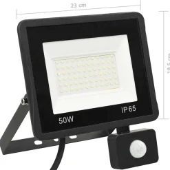 vidaXL Iluminación-Foco LED con sensor 50 W blanco frío