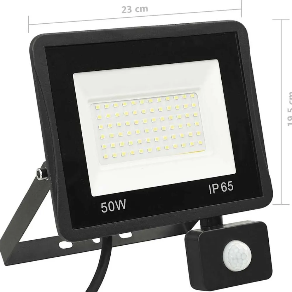 vidaXL Iluminación-Foco LED con sensor 50 W blanco frío