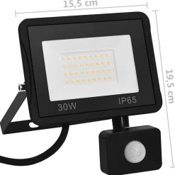 vidaXL Foco LED con sensor 30 W blanco cálido Blanco cálido New