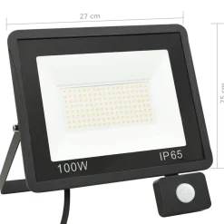 vidaXL Iluminación-Foco LED con sensor 100 W blanco frío