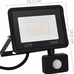 vidaXL Iluminación-Foco LED con sensor 30 W blanco frío