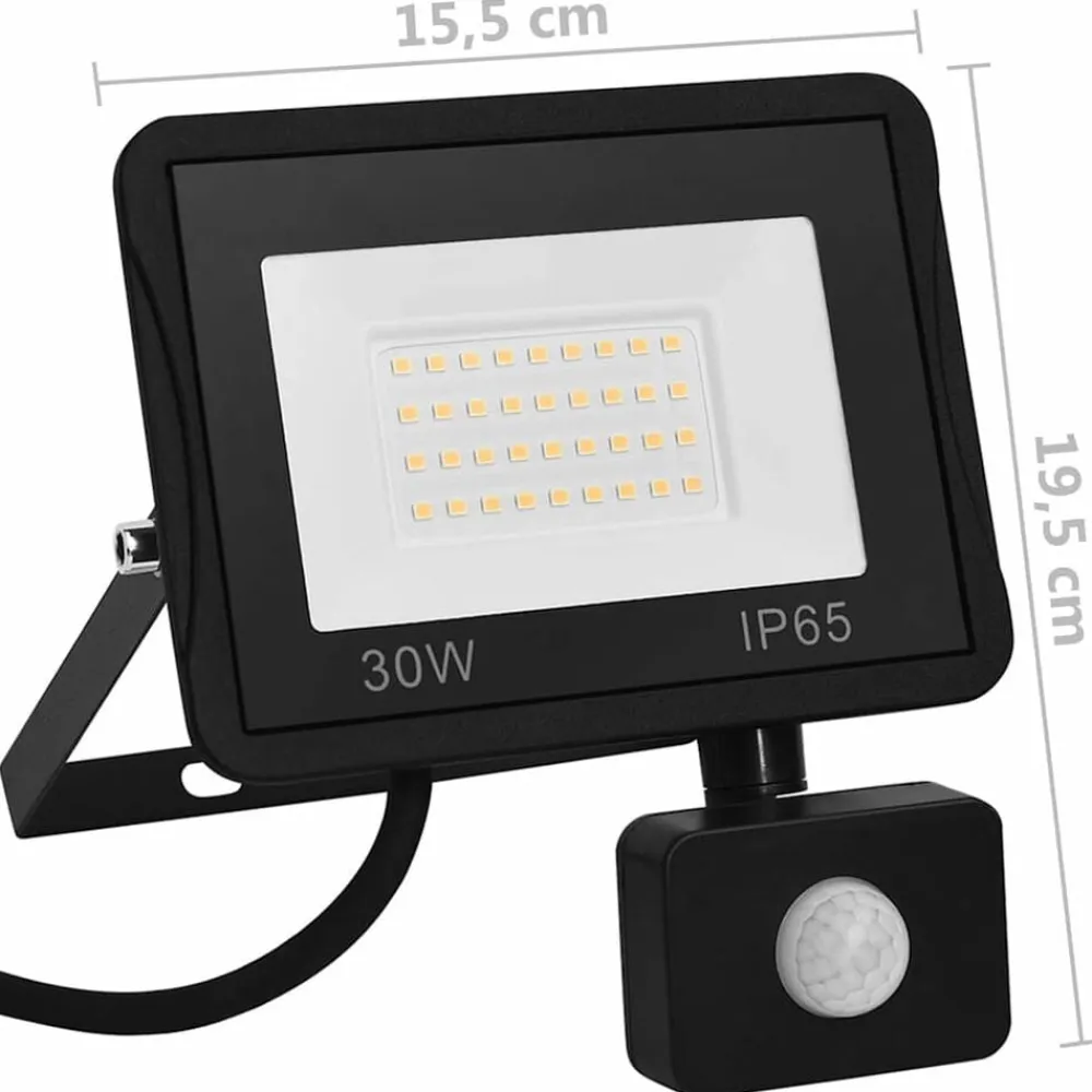 vidaXL Iluminación-Foco LED con sensor 30 W blanco frío