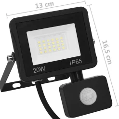 vidaXL Iluminación-Foco LED con sensor 20 W blanco cálido