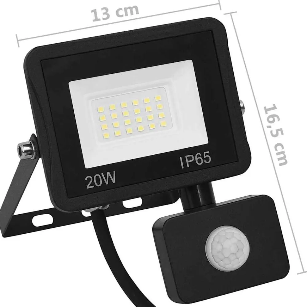 vidaXL Iluminación-Foco LED con sensor 20 W blanco cálido