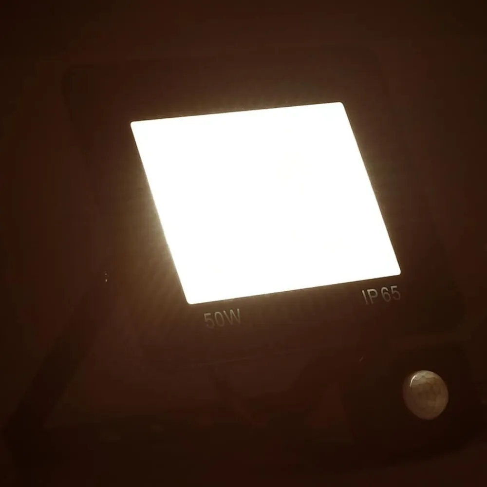 vidaXL Iluminación-Foco LED con sensor 50 W blanco cálido