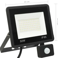 vidaXL Iluminación-Foco LED con sensor 50 W blanco cálido