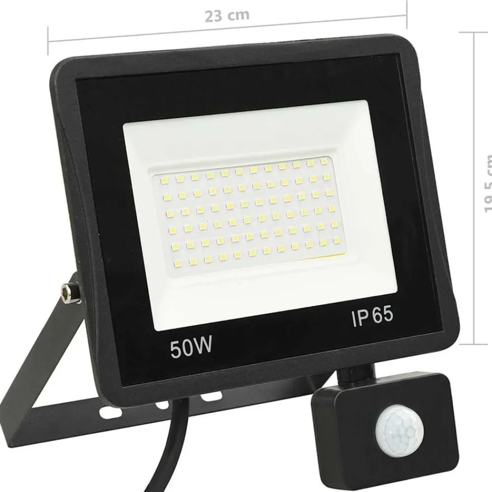 vidaXL Iluminación-Foco LED con sensor 50 W blanco cálido
