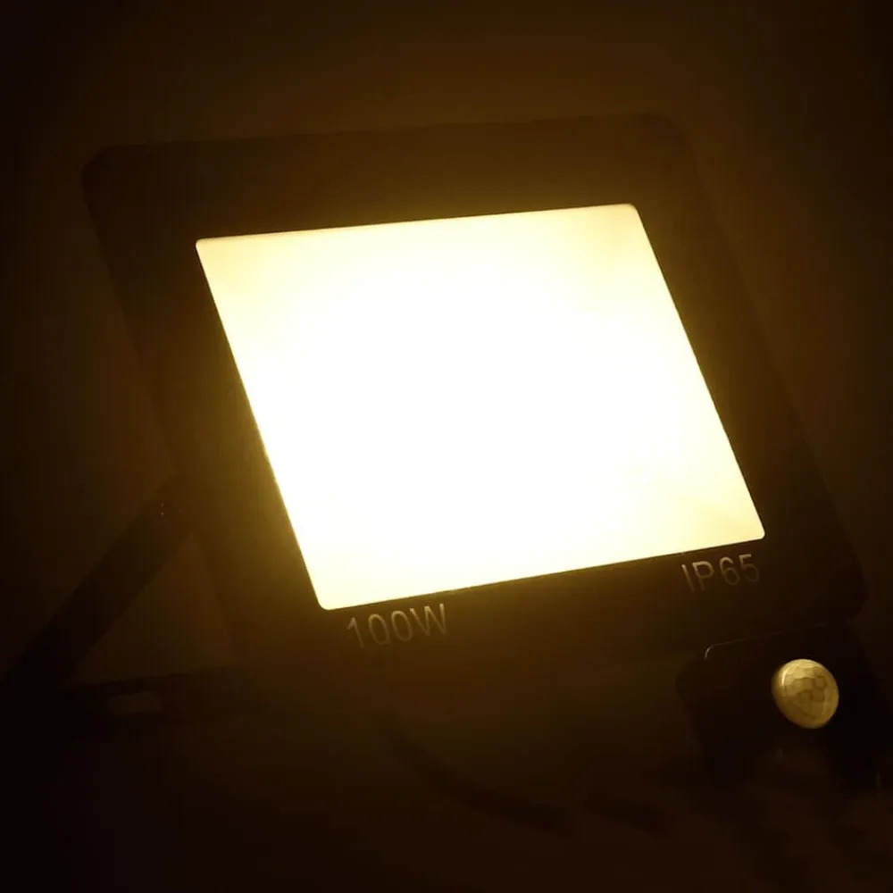 vidaXL Iluminación-Foco LED con sensor 100 W blanco cálido