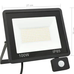 vidaXL Iluminación-Foco LED con sensor 100 W blanco cálido