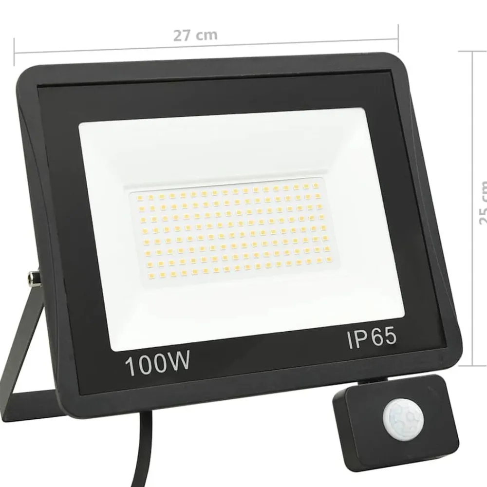 vidaXL Iluminación-Foco LED con sensor 100 W blanco cálido