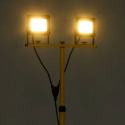 vidaXL Foco LED con trípode 2x50 W blanco cálido Blanco c&aacute;lido Discount
