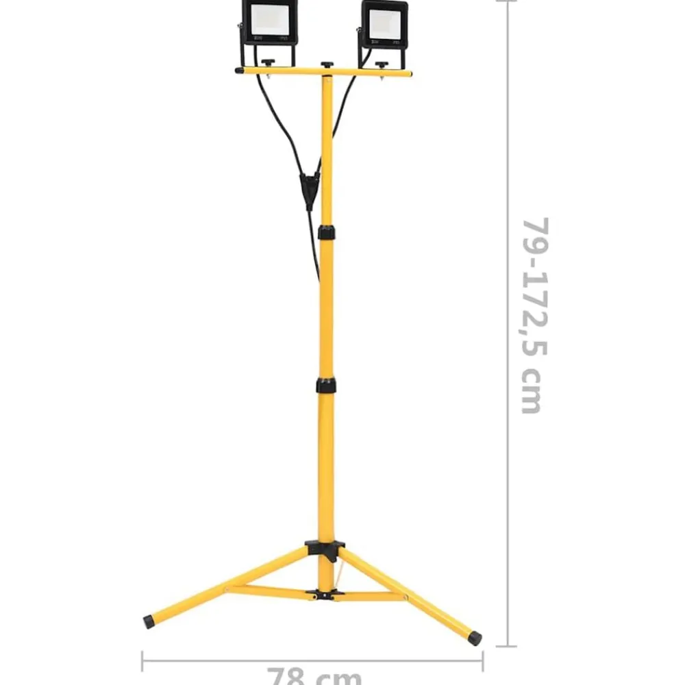vidaXL Foco LED con trípode 2x50 W blanco cálido Blanco cálido Discount