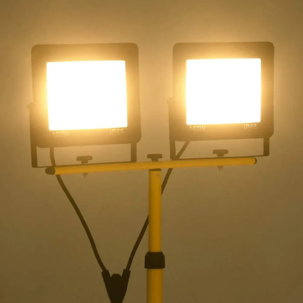 vidaXL Foco LED con trípode 2x100 W blanco cálido Blanco cálido Best