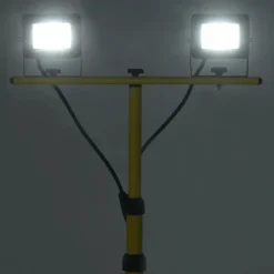 vidaXL Iluminación-Foco LED con trípode 2x10 W blanco frío
