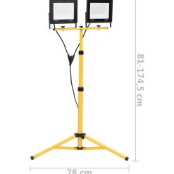 vidaXL Foco LED con trípode 2x100 W blanco frío Blanco frío Discount