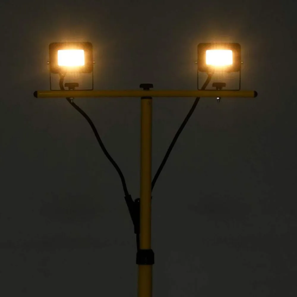 vidaXL Foco LED con trípode 2x10 W blanco cálido Blanco cálido New
