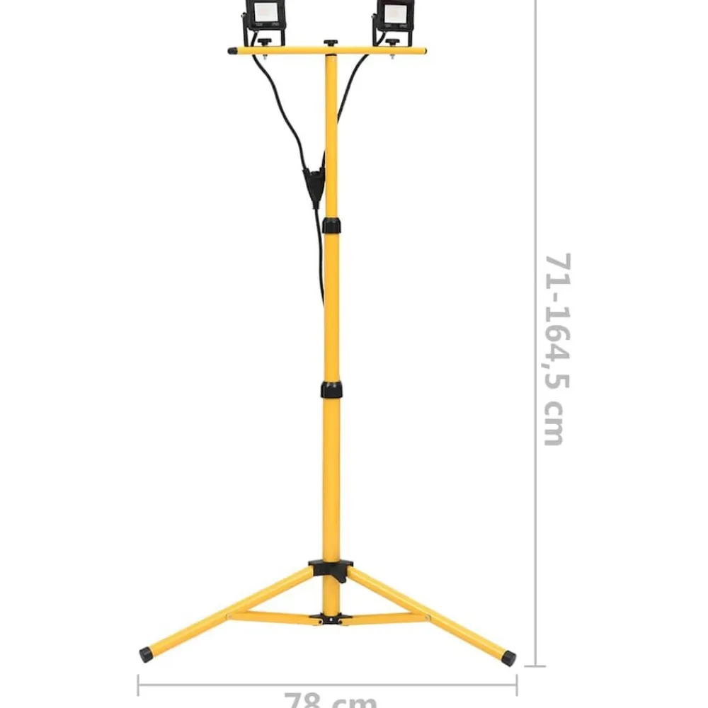 vidaXL Foco LED con trípode 2x10 W blanco cálido Blanco cálido New