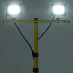 vidaXL Iluminación-Foco LED con trípode 2x30 W blanco frío
