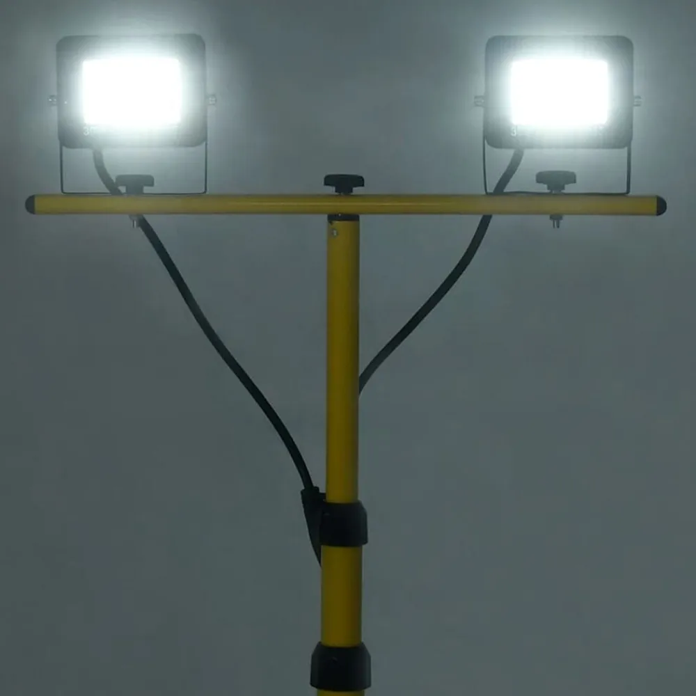vidaXL Iluminación-Foco LED con trípode 2x30 W blanco frío