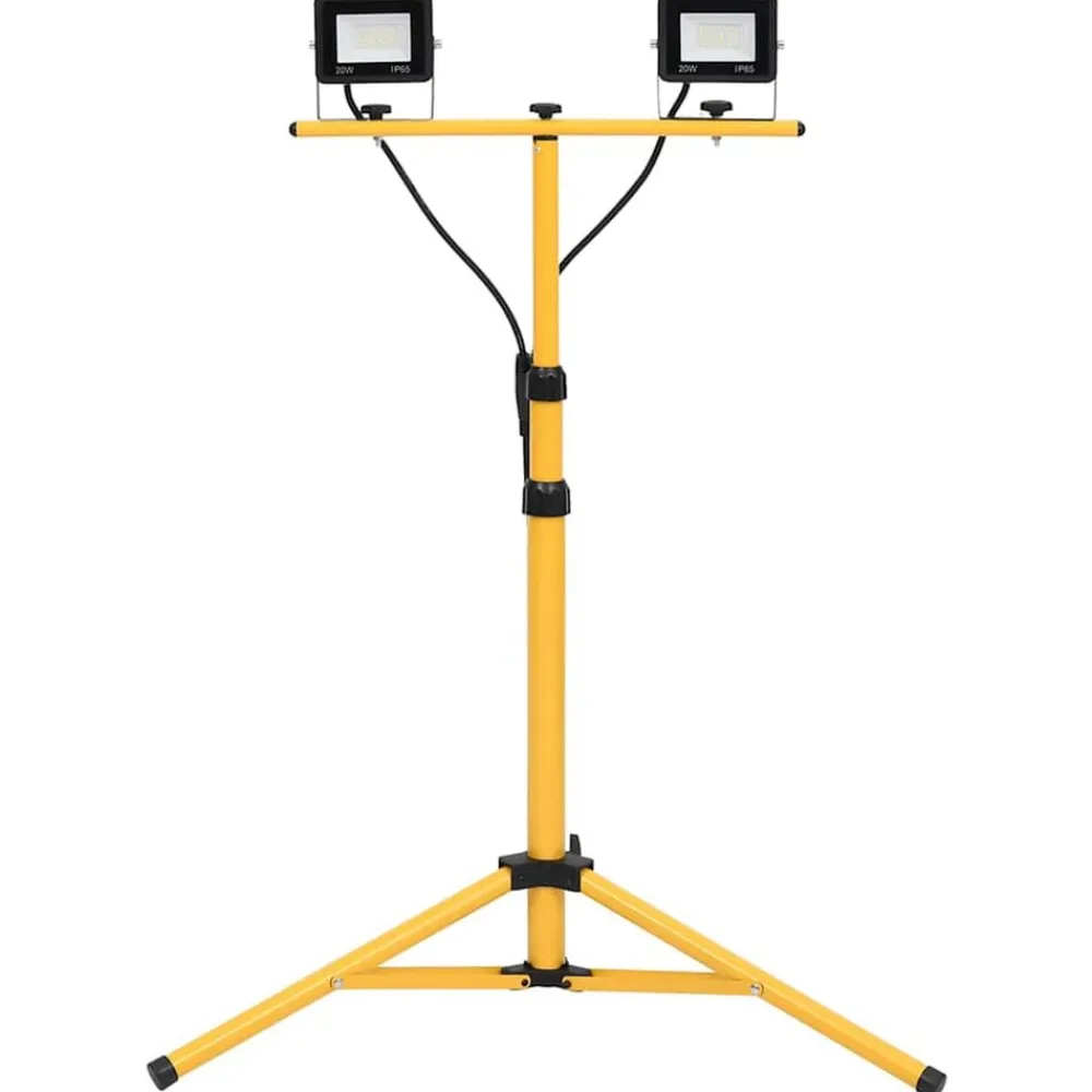 vidaXL Iluminación-Foco LED con trípode 2x20 W blanco frío