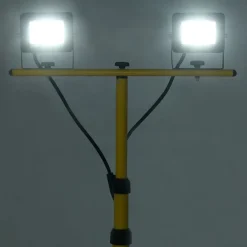 vidaXL Iluminación-Foco LED con trípode 2x20 W blanco frío