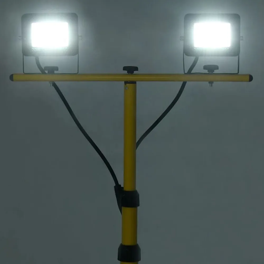 vidaXL Iluminación-Foco LED con trípode 2x20 W blanco frío