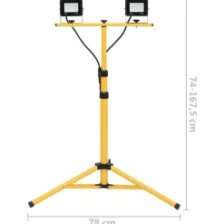 vidaXL Iluminación-Foco LED con trípode 2x20 W blanco frío