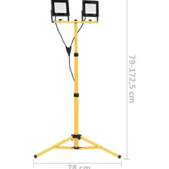 vidaXL Foco LED con trípode 2x50 W blanco frío Blanco frío Online