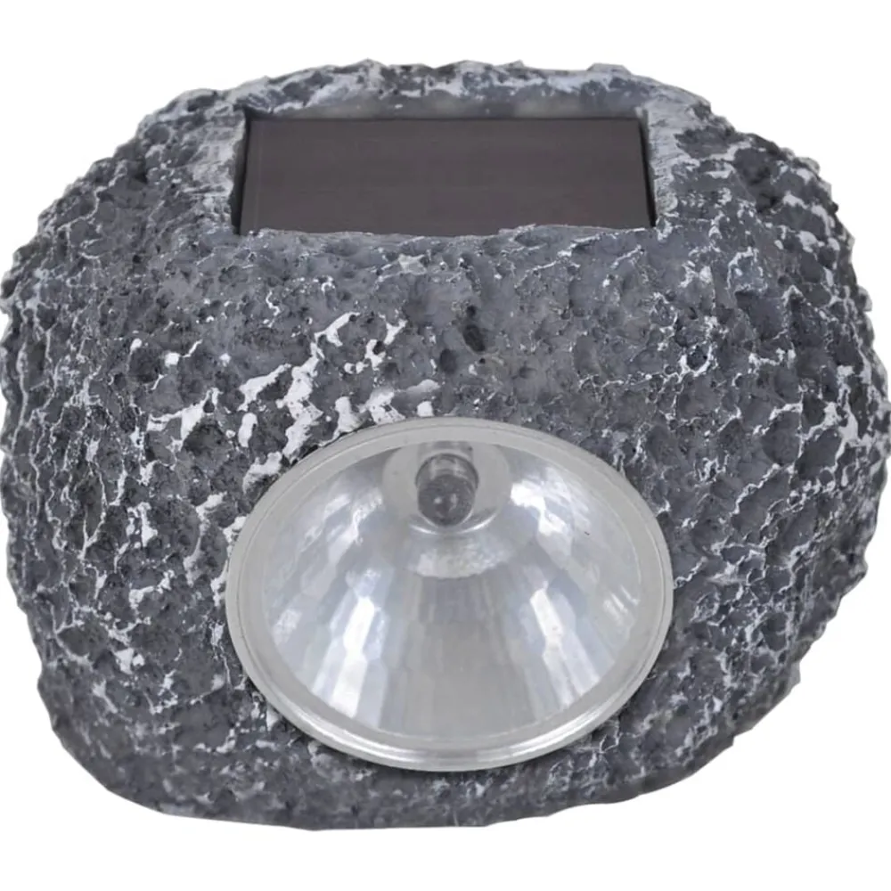 vidaXL Foco LED solar de exterior con forma de piedra 12 uds Discount