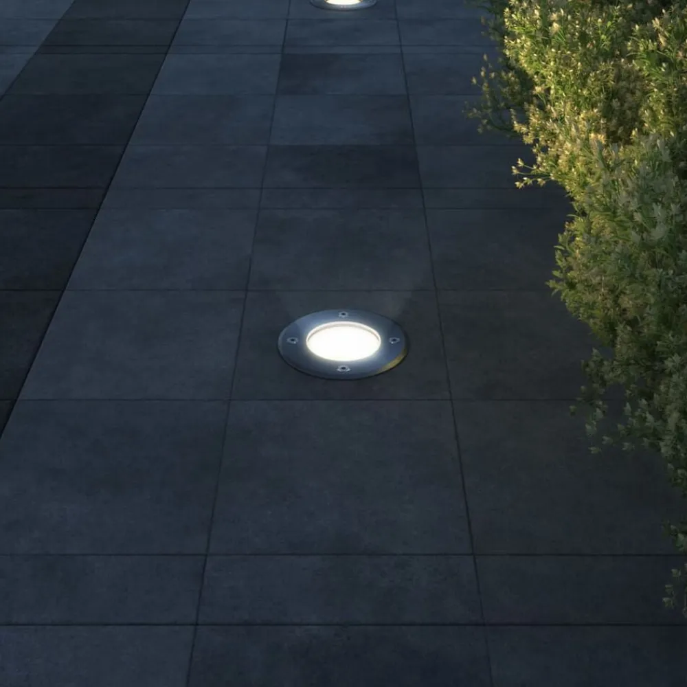 vidaXL Focos LED empotrables de suelo de jardín redondos 3 uds Discount