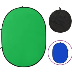 vidaXL Cámaras Y Objetivos-Fondo estudio fotografía ovalado 2 en 1 verde y azul 200x150 cm