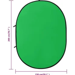 vidaXL Cámaras Y Objetivos-Fondo estudio fotografía ovalado 2 en 1 verde y azul 200x150 cm