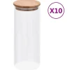 vidaXL Cocina Y Comedor-Frasco de Vidrio 10 pcs Transparente 8,5 x 8,5 x 21,5 cm